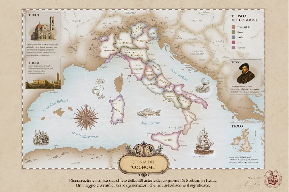 Mappa del cognome Giordano