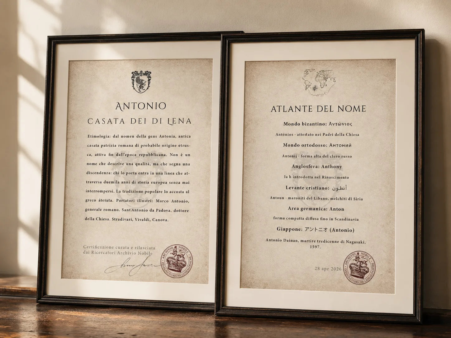 Tavola del nome Antonio