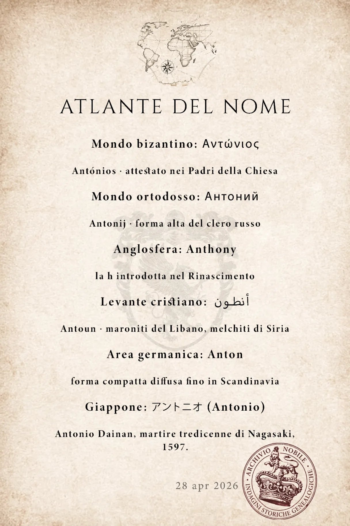 L'Atlante del Nome